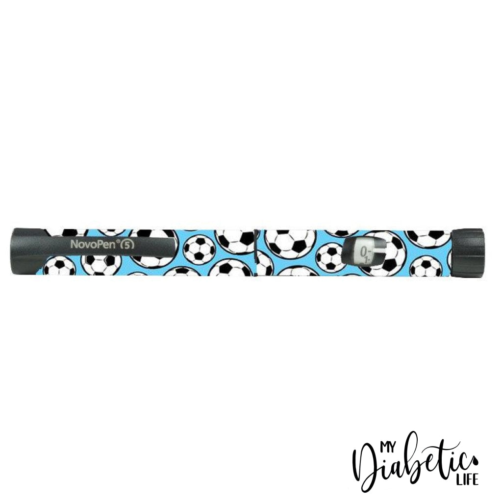 Soccer Mad - Novopen 4, Novopen5, Novopen Echo Peel, skin and Decal, Insulin pen sticker Cover - MyDiabeticLife