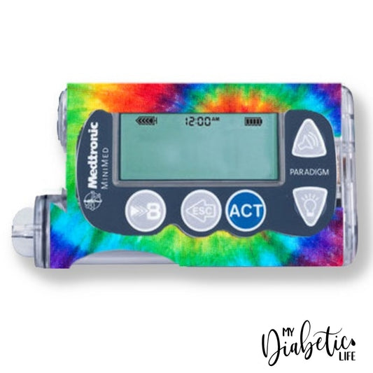 Spiral Tie Dye - Medtronic Paradigm Series 7 Skin And Decal Insulin Pump Sticker
