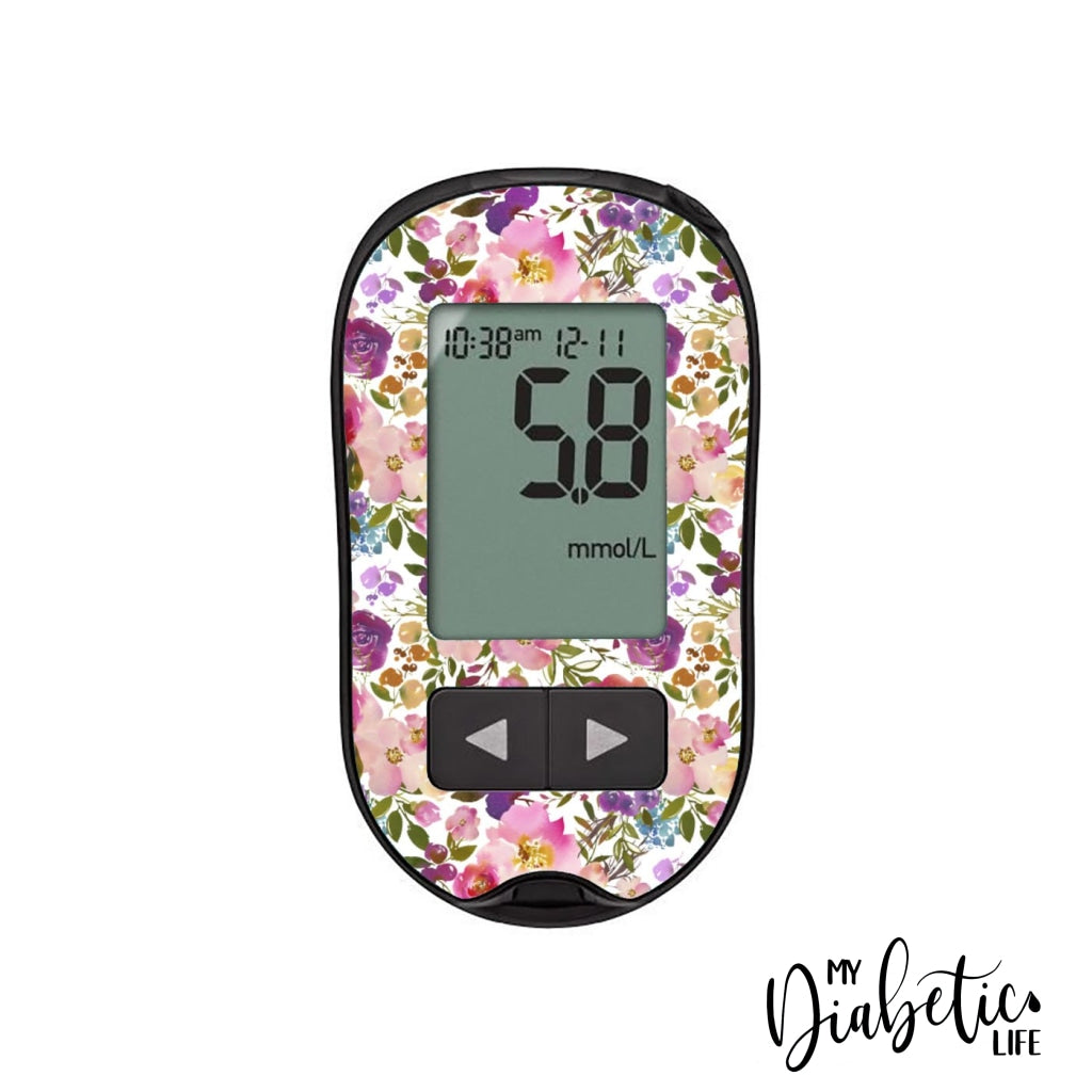 Spring Lush Floral - Accu-chek Performa Peel, skin and Decal, glucose meter sticker - MyDiabeticLife