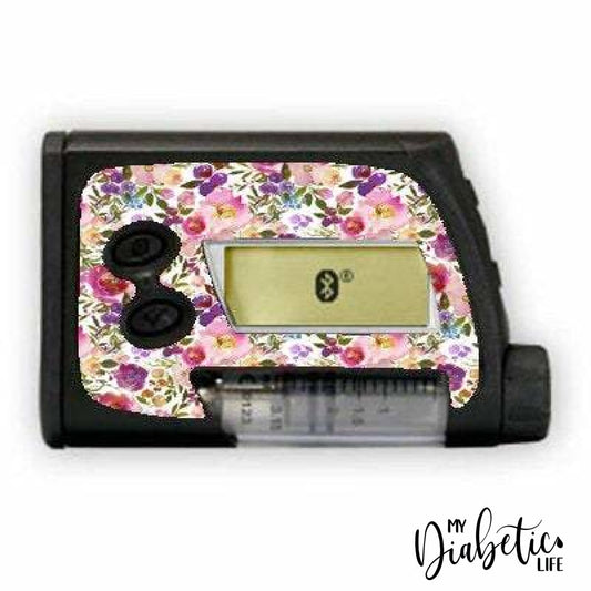 Spring Lush floral - Accu-Chek Spirit Combo, Peel, skin and Decal, insulin pump sticker - MyDiabeticLife