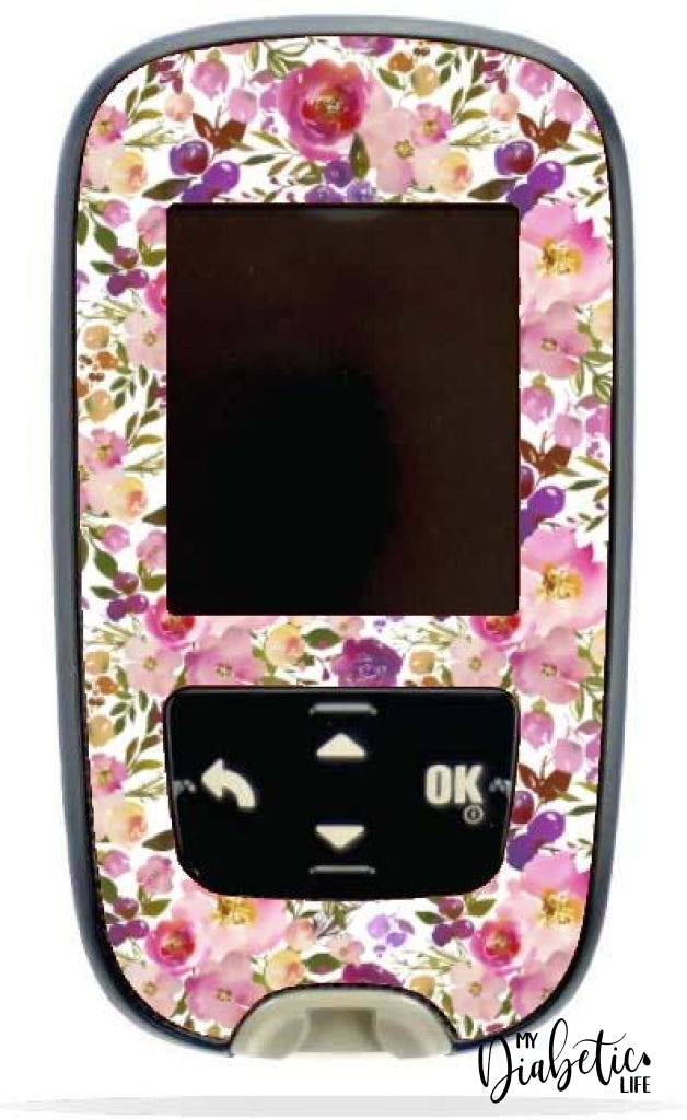 Spring Lush Floral - Accuchek Guide Peel Skin And Decal Glucose Meter Sticker