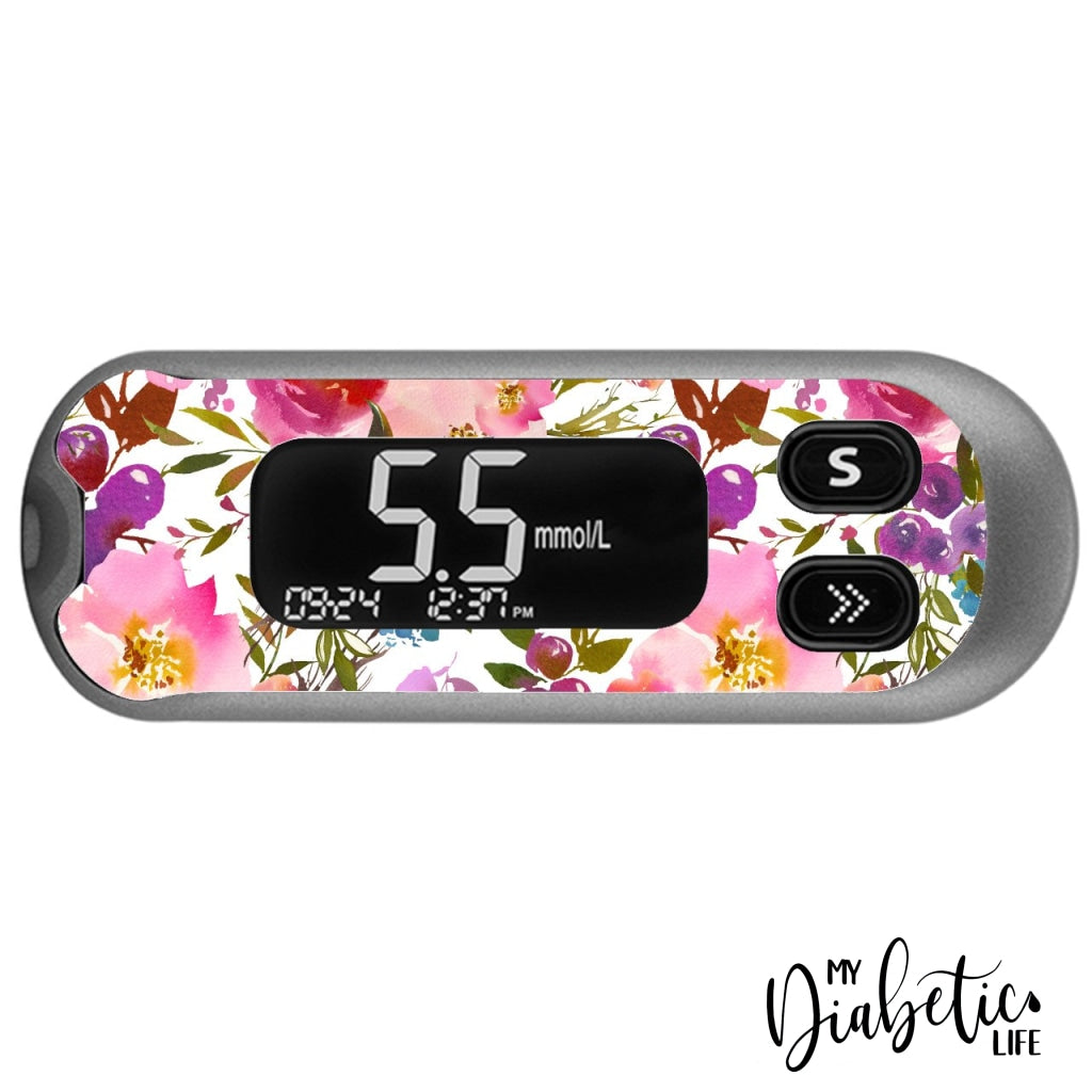 Spring Lush Floral - CareSens N Pop - Peel, skin and Decal, glucose meter sticker - MyDiabeticLife