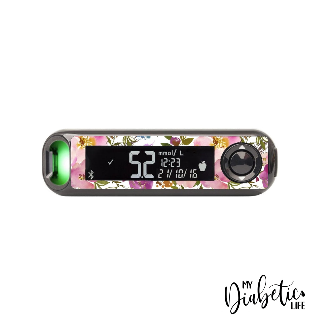 Spring Lush Floral - Contour Next One Peel, skin and Decal, glucose meter sticker - MyDiabeticLife
