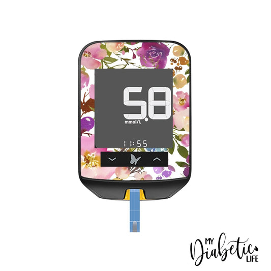 Spring Lush Floral - Freestyle Optium Neo Peel Skin And Decal Glucose Meter Sticker Freestyle