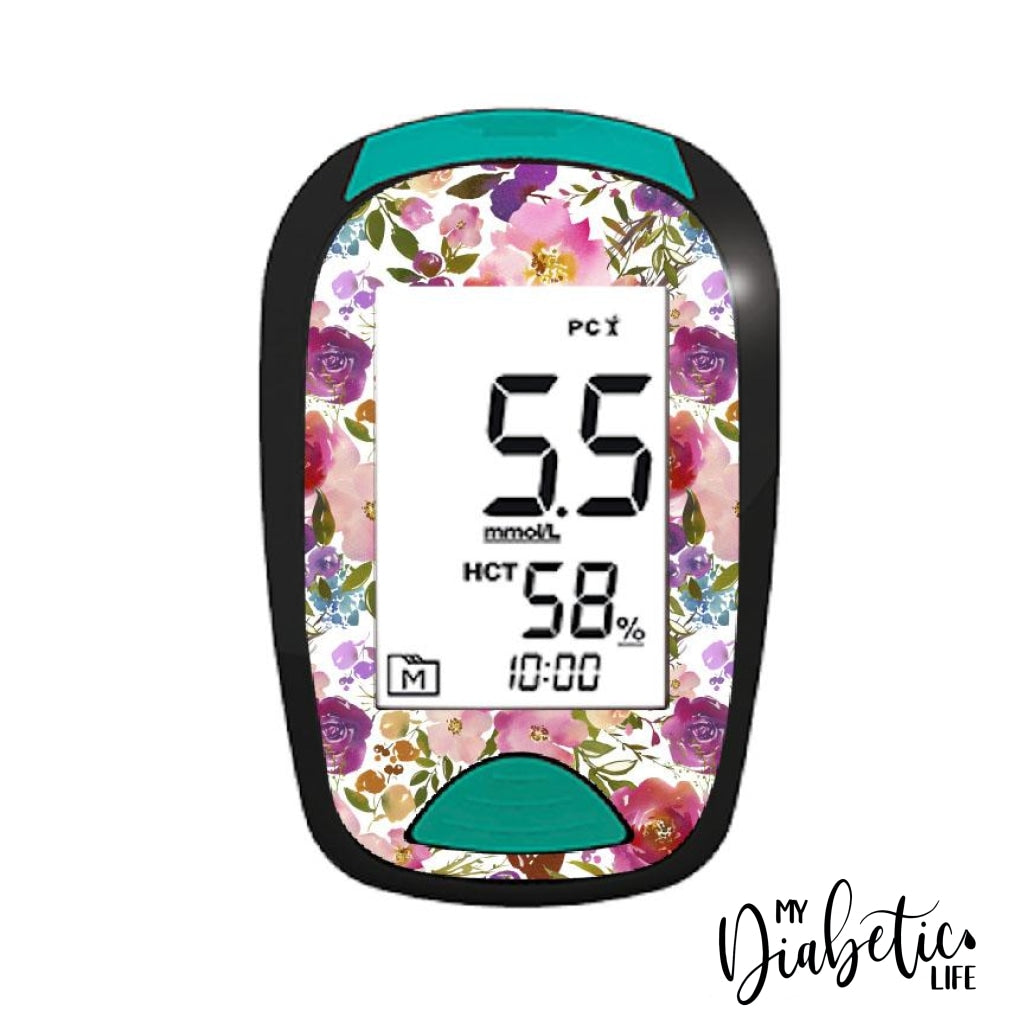 Spring Lush Floral - Lifesmart Two Plus Peel Skin And Decal Glucose Meter Sticker Twoplus