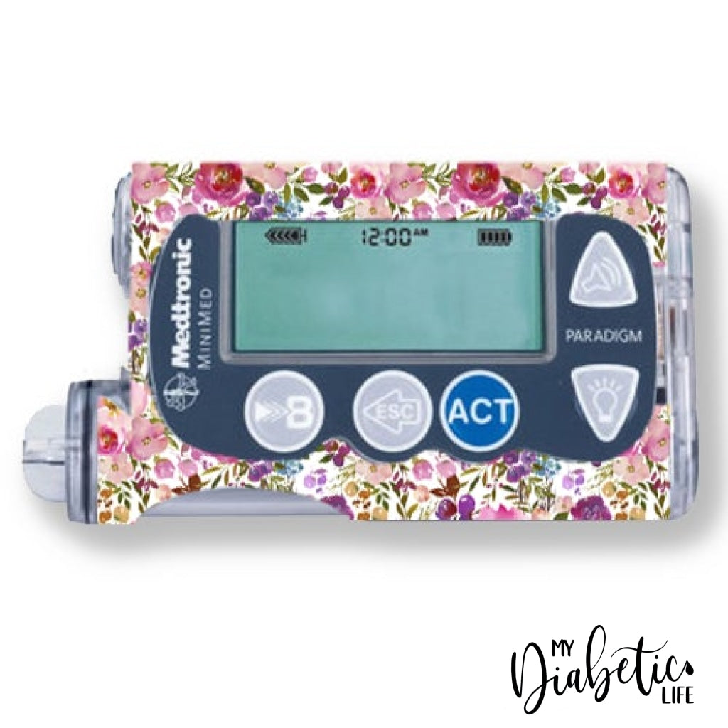 Spring Lush Floral - Medtronic Paradigm Series 7 Skin And Decal Insulin Pump Sticker