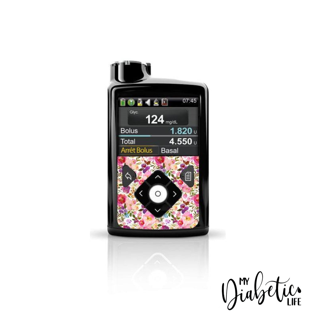Spring Lush Floral - Medtronic 640 Peel, skin and Decal, Insulin pump sticker - MyDiabeticLife