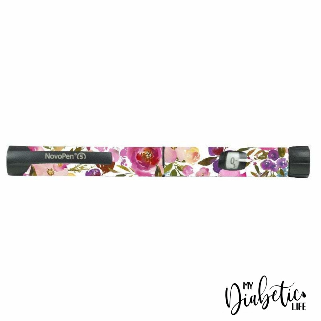 Spring Lush Floral - Novopen 5, Novopen 4, Novopen Echo Peel, skin and Decal, Insulin pen sticker Cover - MyDiabeticLife