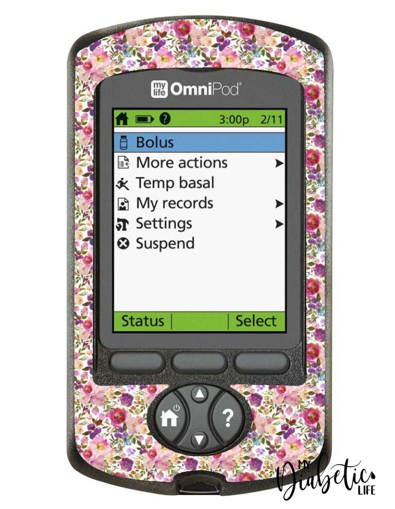 Spring Lush Floral - Omnipod Pdm Skin And Decal Glucose Meter Sticker