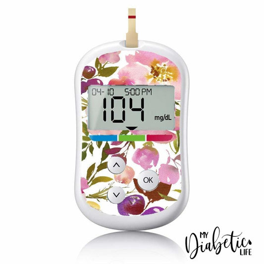 Spring Lush Floral - One Touch Verio Flex Peel, skin and Decal, glucose meter sticker - MyDiabeticLife