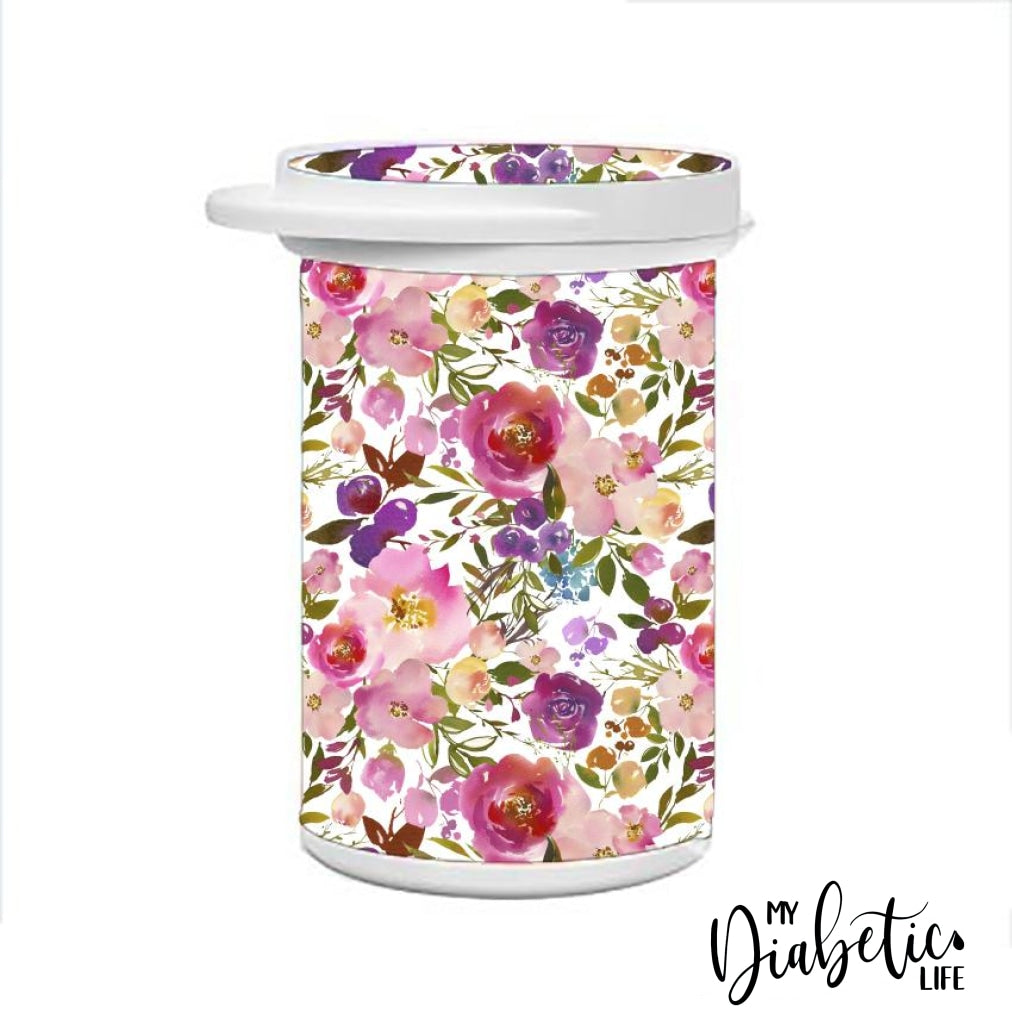 Test Strip Canister - Spring Lush Floral Container