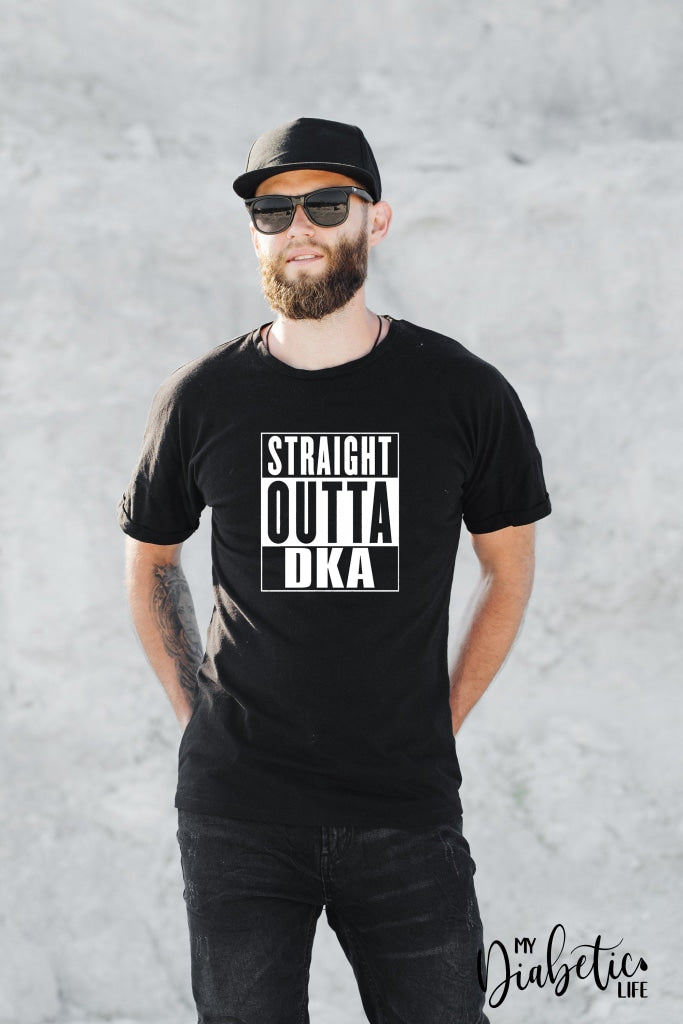 Straight Outta Jelly beans, glucose, insulin, cinnamon, DKA, test strips - type1 diabetic, Basic tshirt, Unisex Graphic Diabetes Tee - MyDiabeticLife
