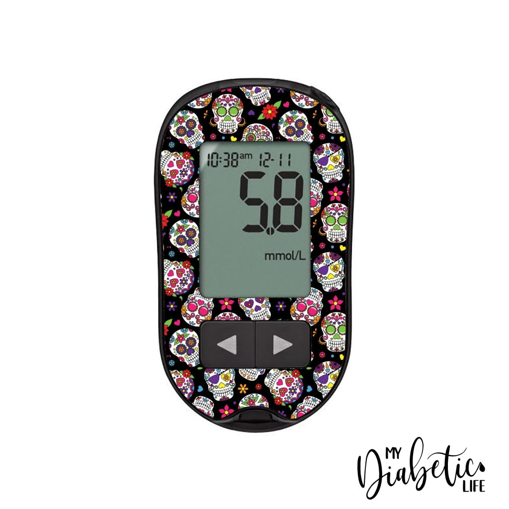 Sugar Skulls - Accu-chek Performa Peel, skin and Decal, glucose meter sticker - MyDiabeticLife