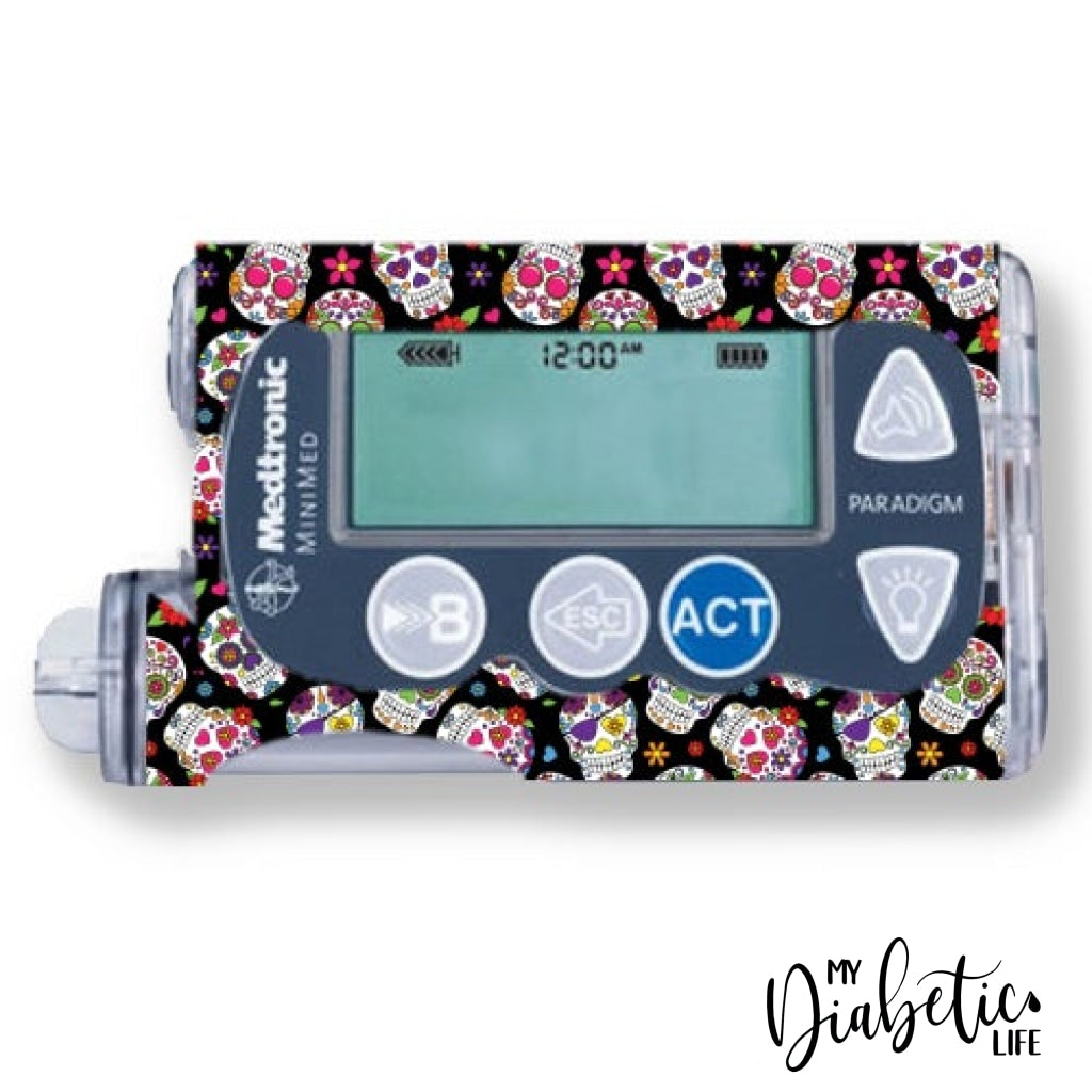 Sugar Skulls - Medtronic Paradigm Series 7 Skin And Decal Insulin Pump Sticker