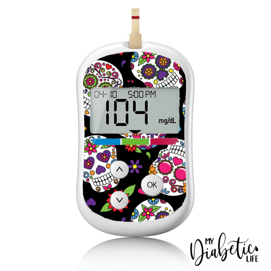 Sugar Skulls - One Touch Verio Flex Peel, skin and Decal, glucose meter sticker - MyDiabeticLife