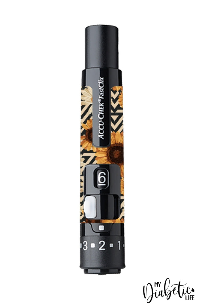 Sunflower 1 - Accu-Chek Fast-Clix Sticker Accuchek