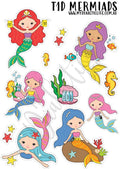 T1D Mermaids - 6 X 4 Sticker Sheet Stickers