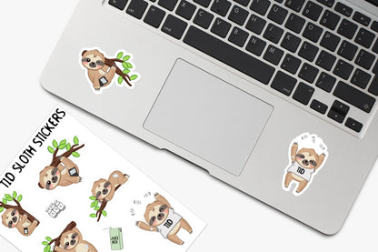 T1D Sloths- 6 X 4 Sticker Sheet Stickers