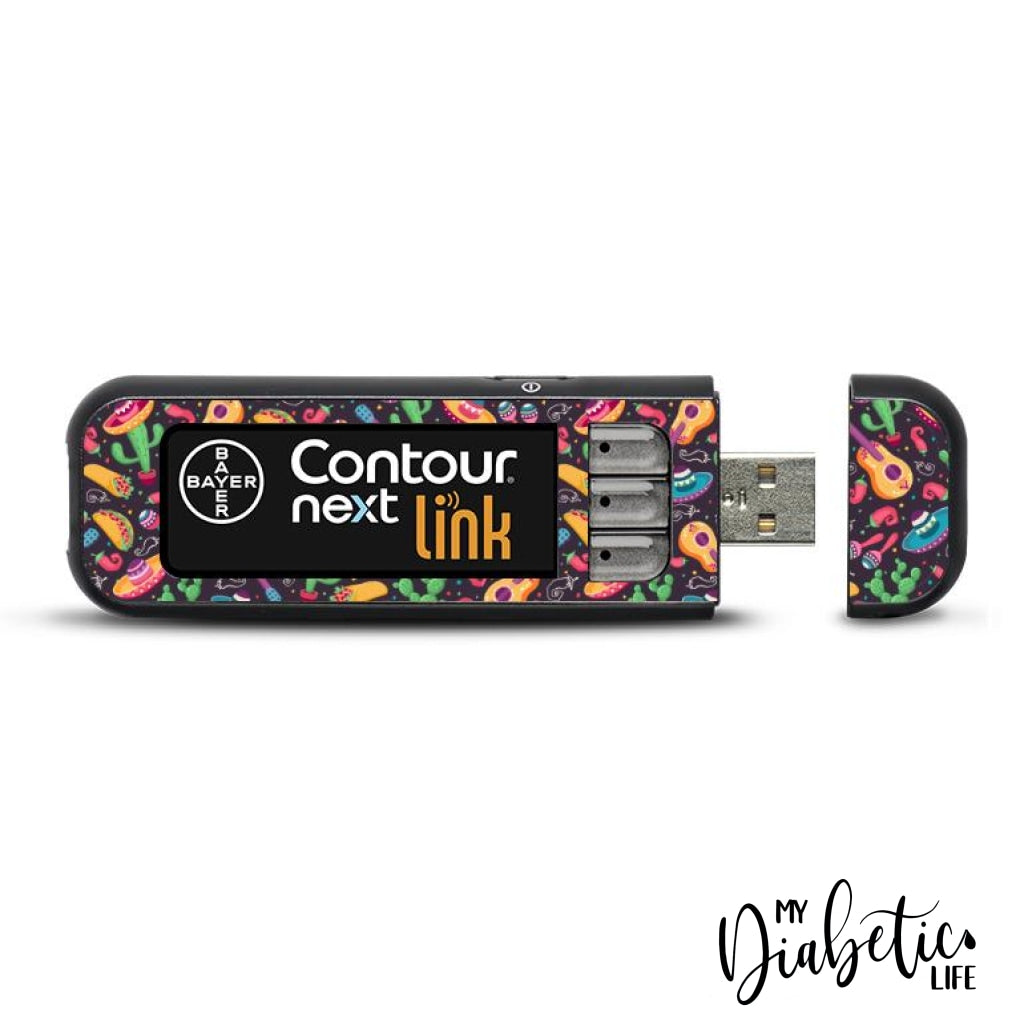 Taco Tuesday - Contour Next Link USB Peel, skin and Decal, Glucose meter sticker - MyDiabeticLife