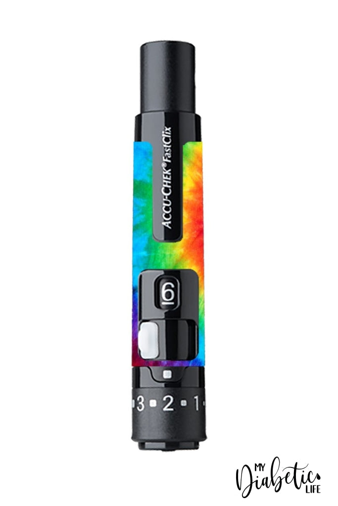 Tie Die Spiral - Accuchek Fast-Clix Lancet Device Peel Skin And Decal Sticker