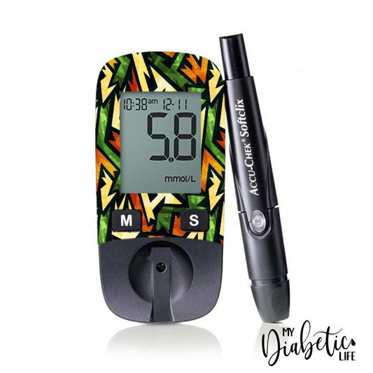 Tribal one - Accu-chek Active Peel, skin and Decal, glucose meter sticker - MyDiabeticLife