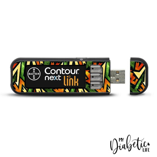 Tribal One - Contour Next USB Peel, skin and Decal, Glucose meter sticker - MyDiabeticLife