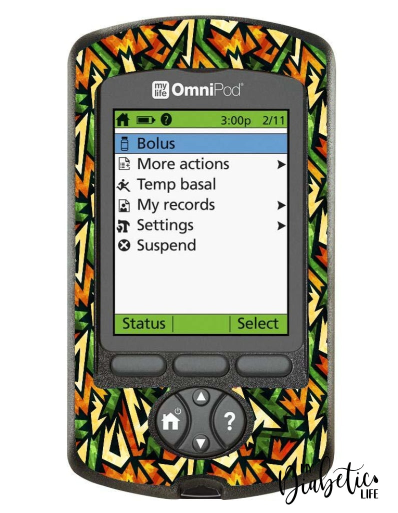Tribal One - Omnipod Pdm Skin And Decal Glucose Meter Sticker