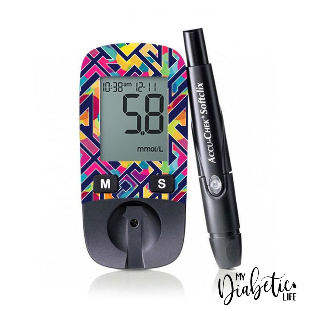 Tribal Three - Accu-chek Active Peel, skin and Decal, glucose meter sticker - MyDiabeticLife