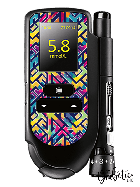Tribal Three - Accu-chek Mobile Peel, skin and Decal, glucose meter sticker - MyDiabeticLife