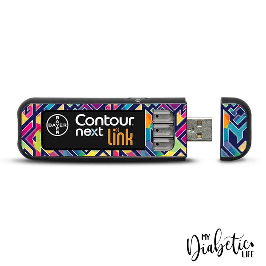 Tribal Three - Contour Next USB Peel, skin and Decal, Glucose meter sticker - MyDiabeticLife