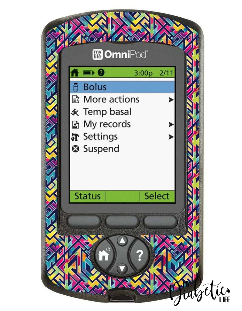 Tribal Three - Omnipod Pdm Skin And Decal Glucose Meter Sticker