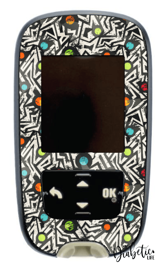 Tribal Two - Accu-chek Guide Peel, skin and Decal, glucose meter sticker - MyDiabeticLife