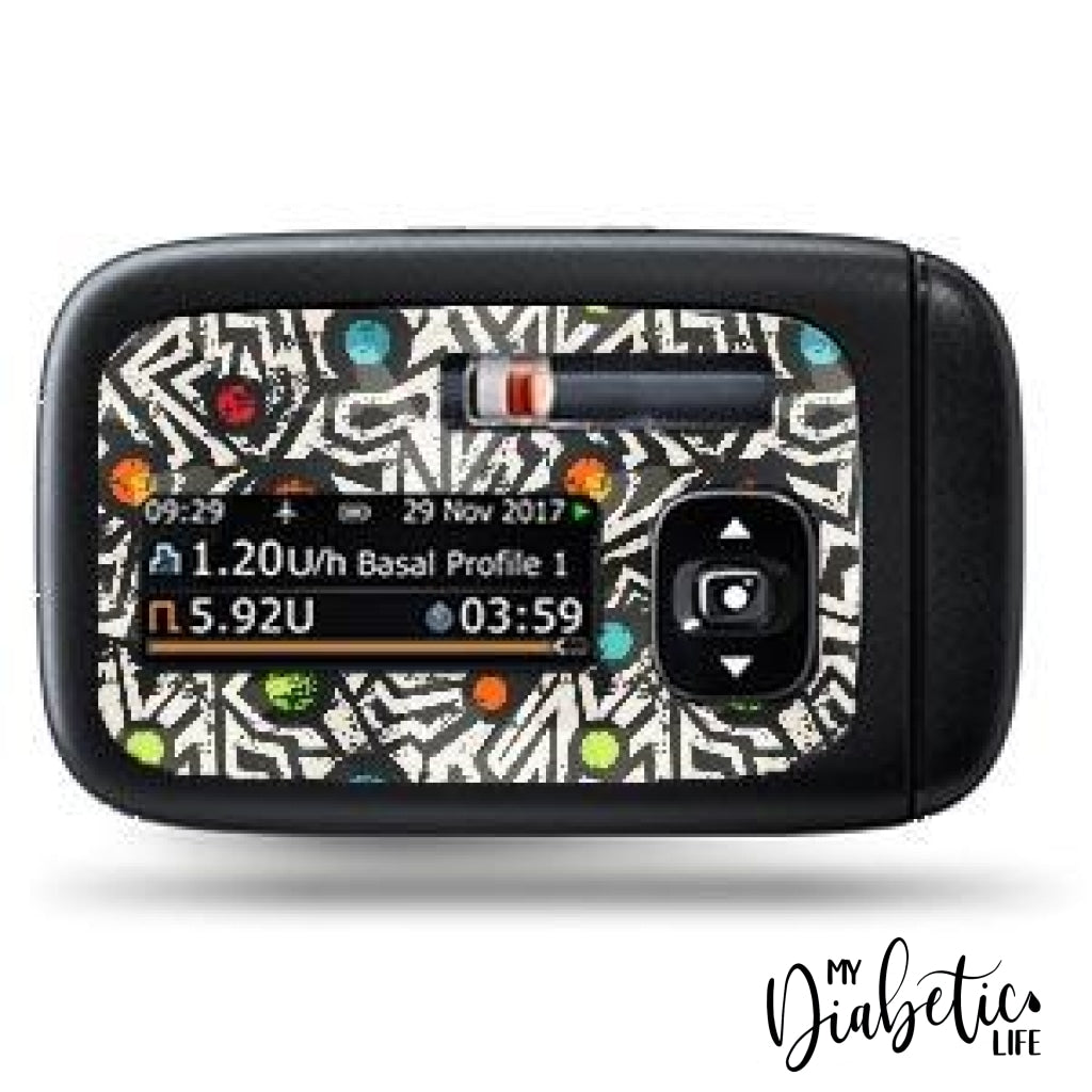 Tribal Two - Accu-Chek Insight Peel Skin And Decal Insulin Pump Sticker Accu-Chek