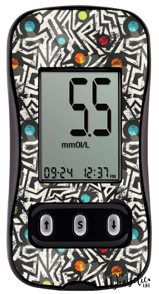 Tribal Two - Caresens N, skin and Decal, glucose meter sticker - MyDiabeticLife