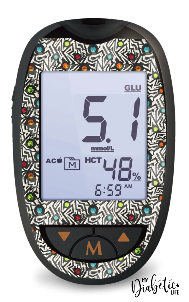 Tribal Two - Glucokey Connect Peel Skin And Decal Glucose Meter Sticker