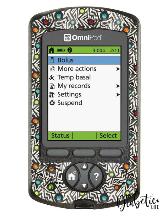 Tribal Two - Omnipod Pdm Skin And Decal Glucose Meter Sticker