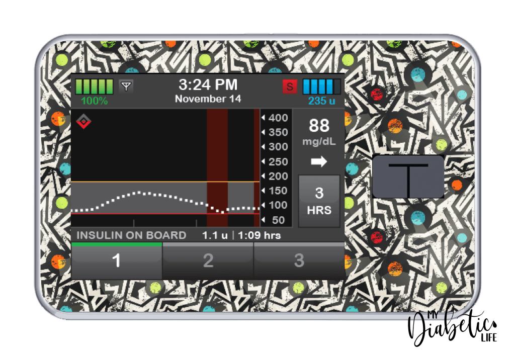 Tribal Two - Tandem Tslim x2 Pump Peel, skin and Decal, insulin pump sticker - MyDiabeticLife