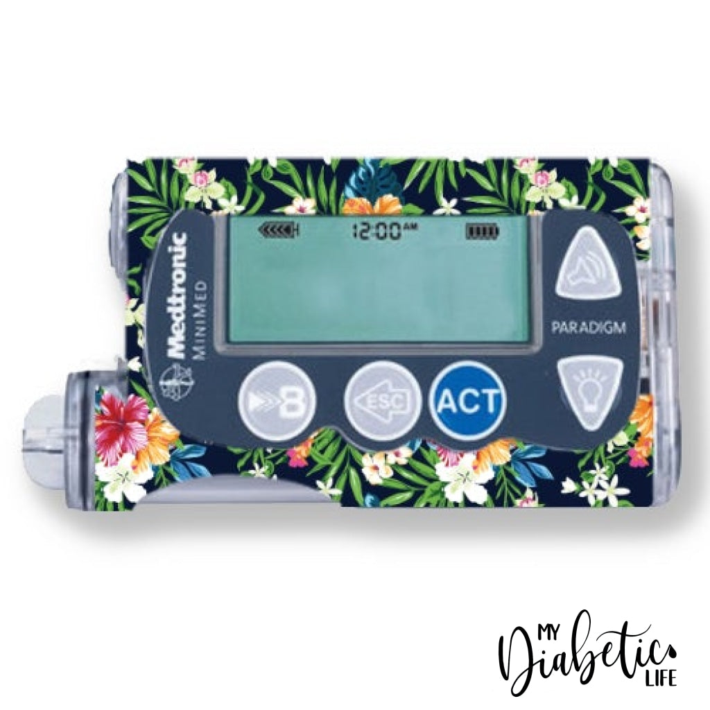 Tropical Hibiscus - Medtronic Paradigm Series 7 Skin And Decal Insulin Pump Sticker