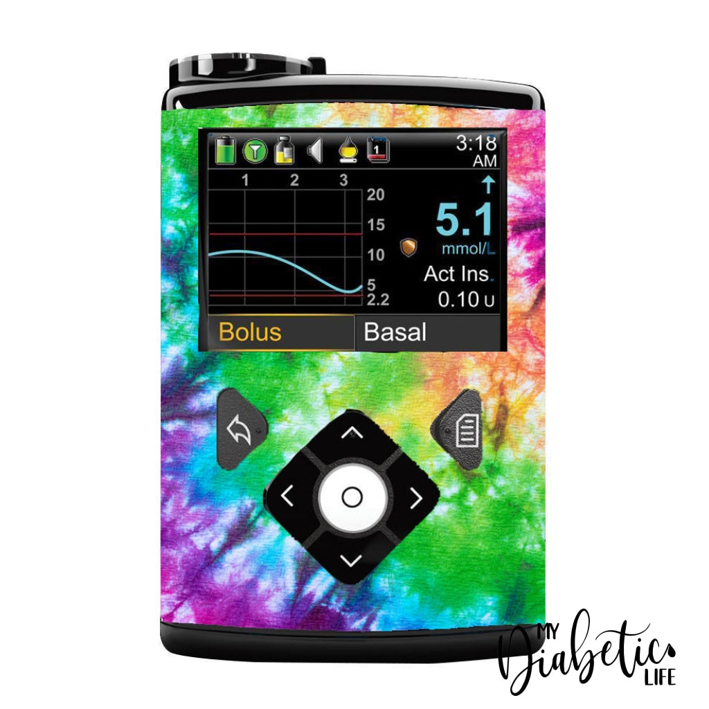 Tye Die Ombre - Medtronic Pump (630/640/670/770) Sticker Full Cover W/clip 630/640/670
