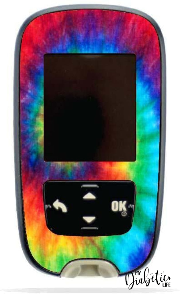 Tye Died Spiral - Accu-Chek Guide Peel Skin And Decal Glucose Meter Sticker