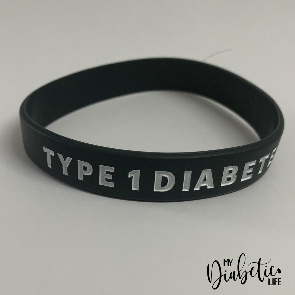 Type 1 Medical Id Wristband Black