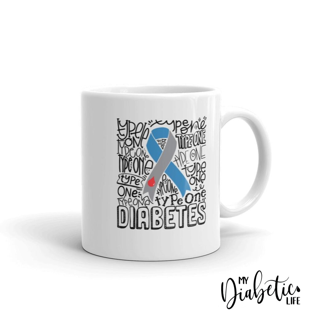 Type 1 Typography - Diabetes Awareness Coffee Mug Homewares