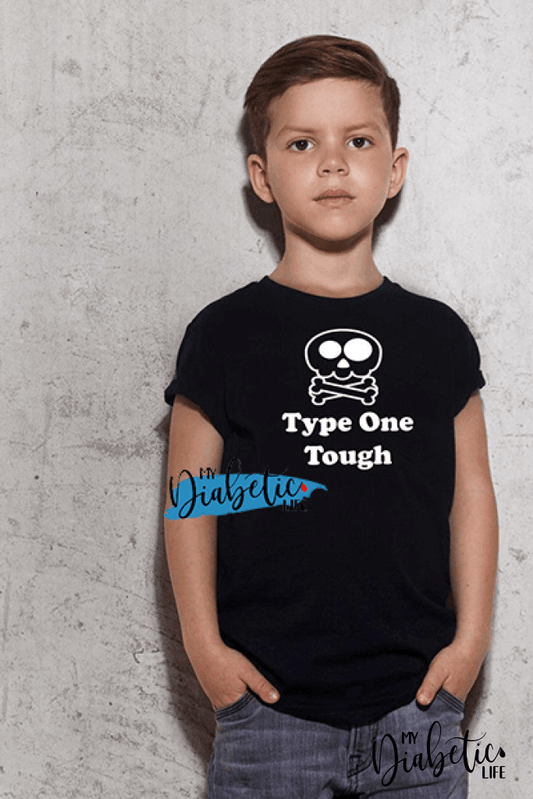 Type one tough - Diabetes awareness, medical conditions, type one diabetic, Basic White tshirt, Kids Graphic Diabetes Tee - MyDiabeticLife