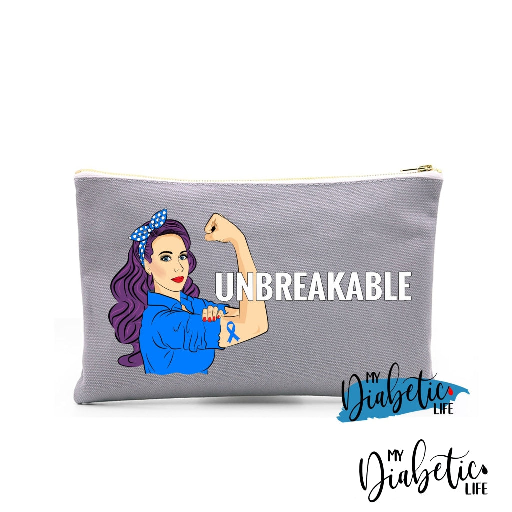 Unbreakable - Diabetes Carry Bag Diabetic Accessories Storage For Medication Grey Storage Bags