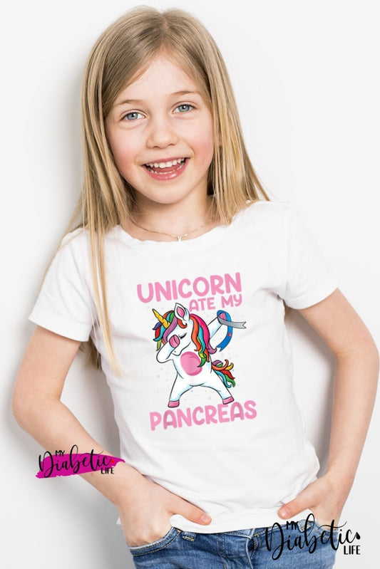 Unicorn ate my Pancreas - T1D - Diabetes awareness Kids T-shirt - MyDiabeticLife