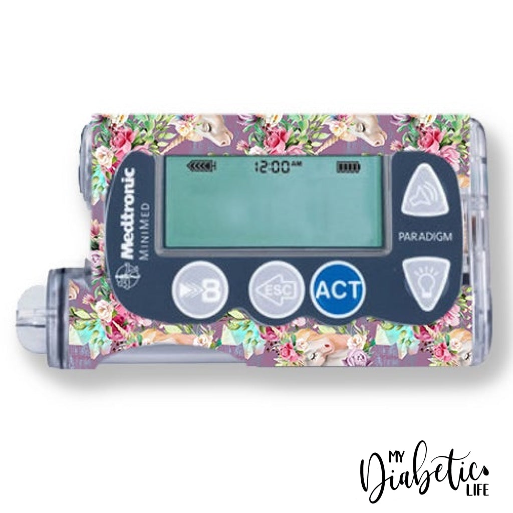 Unicorn Florals - Medtronic Paradigm Series 7 Skin And Decal Insulin Pump Sticker
