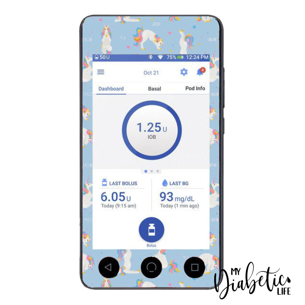 Unicorn Yoga - Omnipod Dash Sticker