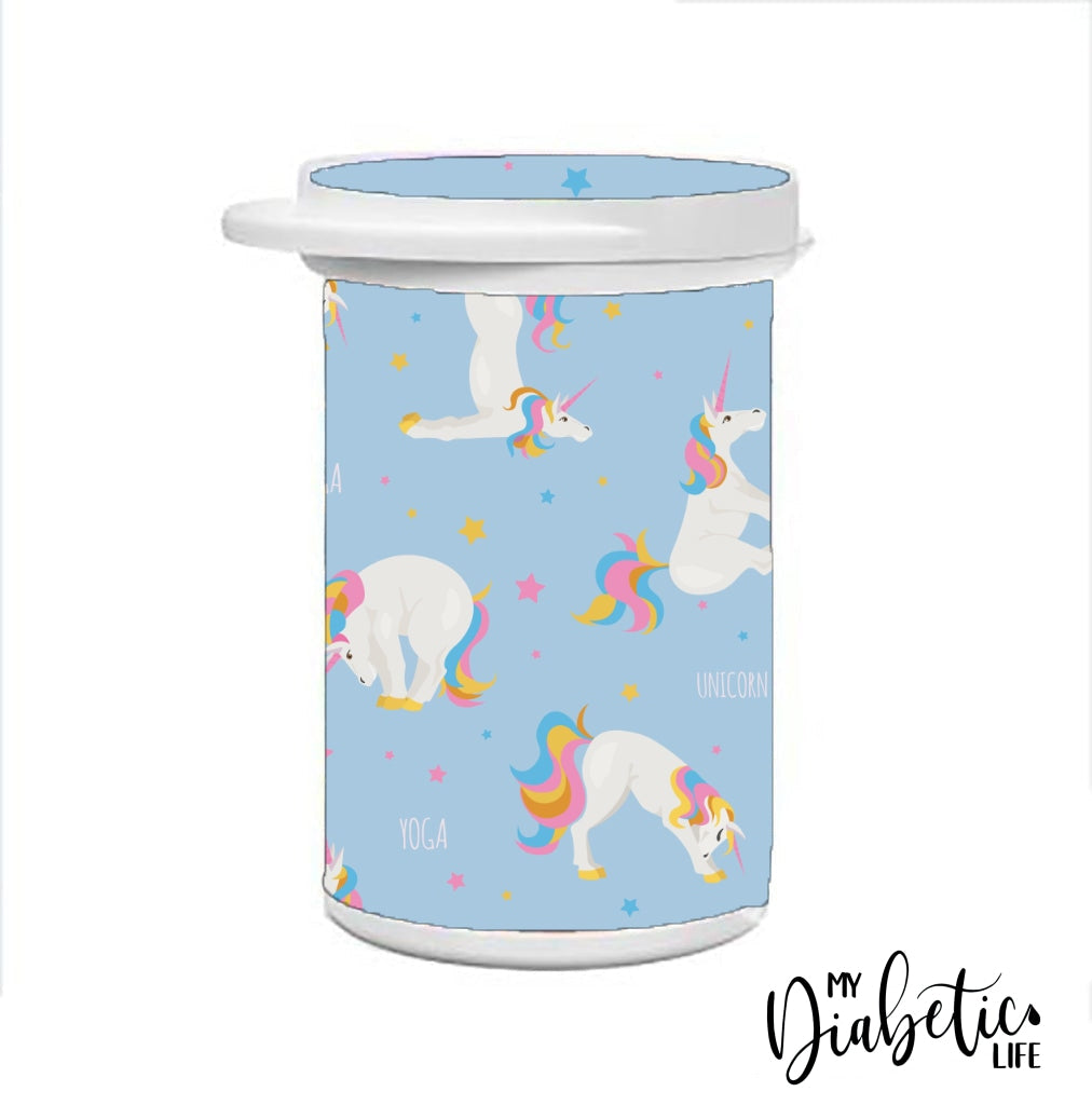 Unicorn Yoga - Test Strip Canister Sticker Container