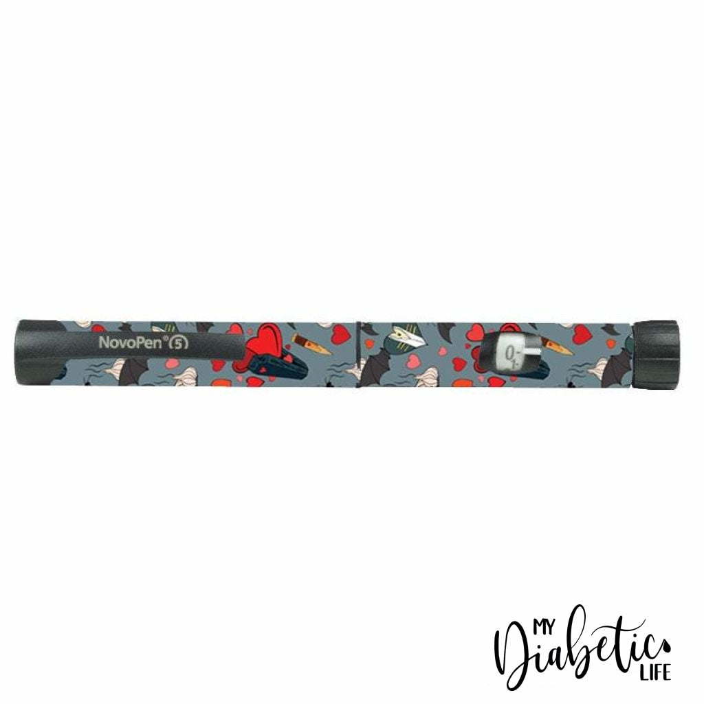 Vampire Slayer Diary -  Novopen 4, Novopen5, Novopen Echo Peel, skin and Decal, Insulin pen sticker Cover - MyDiabeticLife