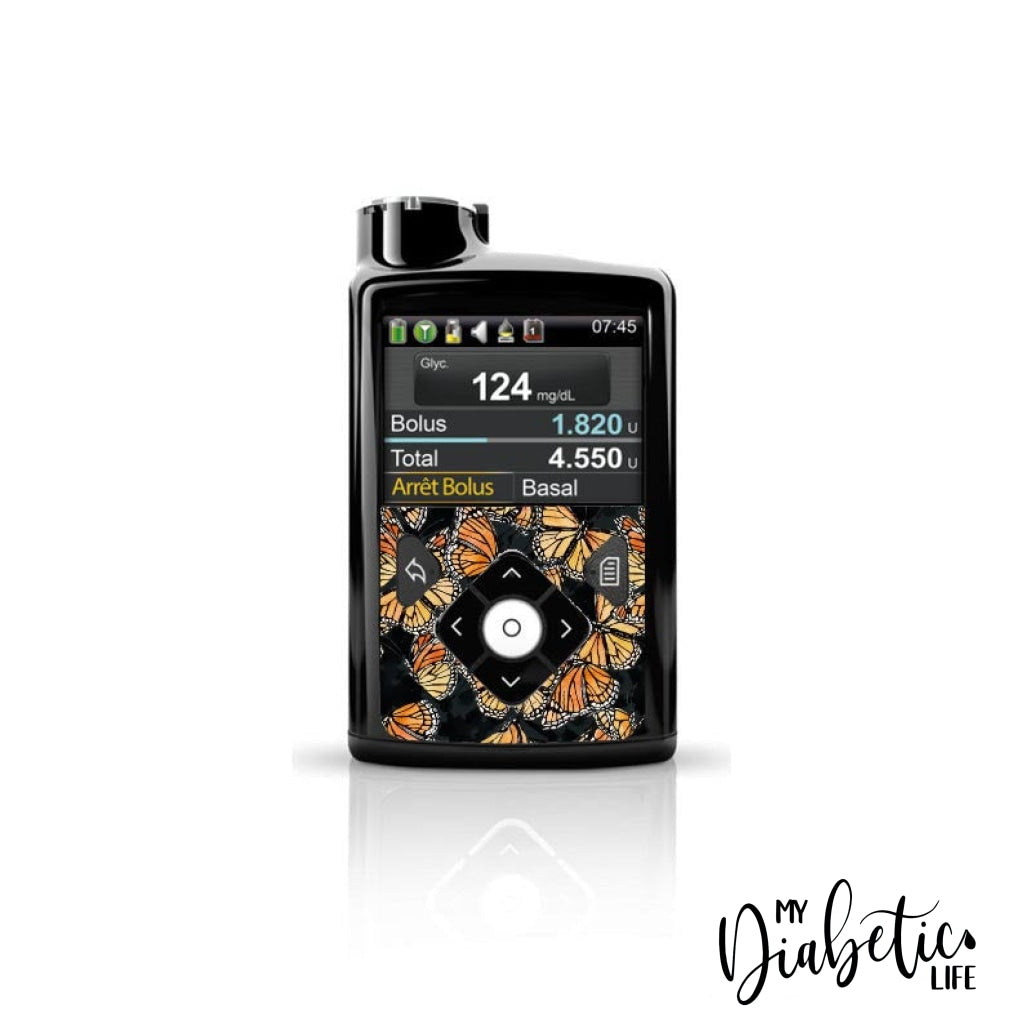 Wandering Monarch - Medtronic Pump (630/640/670/770) Sticker Front Mini 630/640/670